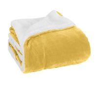 Elegant Comfort Manta de Forro Polar de Terciopelo Ultra Afelpada Suave, cálida, acogedora, Manta Reversible de microvisón con Respaldo de Sherpa para Cama, sofá y sofá, Color Amarillo sólido