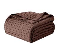 Elegant Comfort Manta de Punto gofre 100% algodón, Ligera, Transpirable, Suave y cálida para Todas Las Estaciones, para sofá, Cama y sofá, tamaño Queen de 90 x 90 Pulgadas, Color