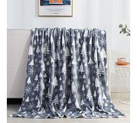 Elegant Comfort Manta de Terciopelo de Lujo súper Suave con Estampado navideño, decoración del hogar, Manta cálida y acogedora para Ropa de Cama de Invierno, sofá y Regalo, 50 x 60 Pulgadas, árbol de