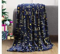 Elegant Comfort Manta de Terciopelo de Lujo súper Suave con Estampado navideño, decoración del hogar, Manta cálida y acogedora para Ropa de Cama de Invierno, sofá y Regalo, 50 x 60 Pulgadas, Paz y