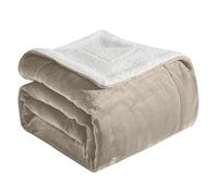 Elegant Comfort Manta Sherpa de Franela Reversible ultrasuave, acogedora Manta de Forro Polar Sedoso para sofá, Cama, Manta de Invierno cálida de Felpa para Regalo, Queen, Color Crema
