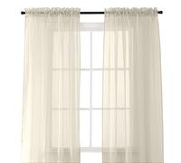 Elegant Comfort Panel Transparente de 2 Piezas con Bolsillo para Barra de 2 Pulgadas, Cortinas de Ventana de 40 Pulgadas de Ancho x 84 Pulgadas de Largo, Color Beige