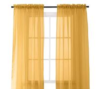 Elegant Comfort Panel Transparente de 2 Piezas con Bolsillo para Barra de 2 Pulgadas, Cortinas de Ventana de 40 Pulgadas de Ancho x 84 Pulgadas de Largo, Color Dorado
