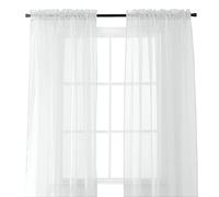 Elegant Comfort Panel Transparente de 2 Piezas con Bolsillo para Barra de 2 Pulgadas, Cortinas de Ventana de 40 Pulgadas de Ancho x 84 Pulgadas de Largo, Color Blanco