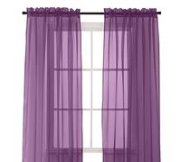 Elegant Comfort Panel Transparente de 2 Piezas con Bolsillo para Barra de 2 Pulgadas, Cortinas de Ventana de 40 Pulgadas de Ancho x 84 Pulgadas de Largo, Morado