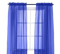 Elegant Comfort Panel Transparente de 2 Piezas con Bolsillo para Barra de 2 Pulgadas, Cortinas de Ventana de 40 Pulgadas de Ancho x 84 Pulgadas de Largo, Azul neón
