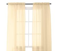 Elegant Comfort Panel Transparente de 2 Piezas con Bolsillo para Barra de 2 Pulgadas, Cortinas de Ventana de 40 Pulgadas de Ancho x 84 Pulgadas de Largo, Color Beige