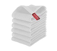 Elegant Comfort Paquete de 6 Toallas de Cocina de 100% algodón Turco, de Secado rápido y superabsorbentes, Ultra Suaves, Multiusos, 13 x 13 Pulgadas, Color Blanco
