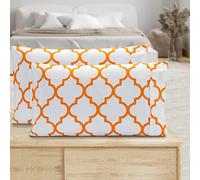 Elegant Comfort Pattern Printed Pillowcases 2-Piece Set Egyptian Quality 1500 Thread Count Timeless Classic Designs Soft and Smooth Weave, Wrinkle Resistant, Quatrefoil Queen Pillowcase, Orange