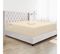 Elegant Comfort Sábana bajera de microfibra de calidad prémium de 1500 hilos para colchones altos de hasta 21 pulgadas con bolsillos inteligentes de doble cara, tamaño individual, color crema