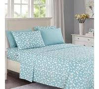 Elegant Comfort Sábanas Suaves de Lujo con patrón navideño 1500 Hilos de Microfibra, Suave, Resistente a Las Arrugas y a la decoloración (6 Piezas), tamaño King, Oso Polar Azul