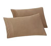 Elegant Comfort Solid Pillowcases 1500 Premium Hotel Quality Microfibra - Tejido suave, resistente a las arrugas y a las manchas, fácil de poner, juego de 2 piezas, fundas de almohada King, color gris