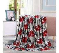 Elegant Comfort Velvet Touch - Manta de Forro Polar Ultra Afelpada con Estampado navideño, 50 x 60 Pulgadas, (Granero nevado), 50 x 60 Pulgadas