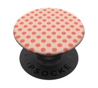 Elegant Coral Large Polka Dots on Pale Peach PopSockets PopGrip Adhesivo