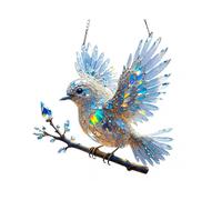 Elegant Crystal Bluebird Decor Acrylic Bird Sculpture Sun Catcher Stained Art Ornament