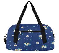 Elegant Daisies - Bolsas de lona para niños y niñas, color azul marino, ligera, para deportes, gimnasio, para niños, pequeñas durante la noche, fin de semana, bolsas de viaje, bolsa de baile,