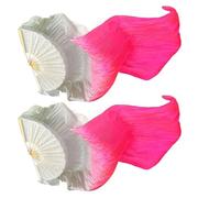Elegant Dance Veil Fans, Silk Dance Fans, Gradient Color Dancing Fans