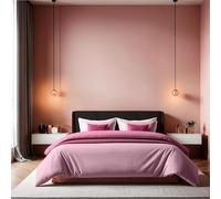 Elegant Dusty Rose Ranforce - Funda de edredón Doble (200 x 200 cm), 100% algodón, 155 Hilos, Cierre de botón, Lavable a máquina a 30 °C, Suave y Elegante