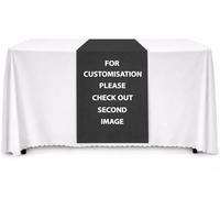 Elegant Event Essentials - Camino de mesa personalizado, texto/logotipo personalizado, diseño de nombre impreso para negocios, ferias, eventos, exposiciones, bodas - (60 x 150 cm) - Negro