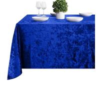 Elegant Event Essentials - Mantel/Cubierta Rectangular de Terciopelo Arrugado - Para Bodas, Banquetes, Hogar, Cenas, Decoración de Fiestas - Lavable, Material Suave - Azul Real - 52 x 70 Pulgadas