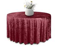 Elegant Event Essentials - Mantel redondo de terciopelo aplastado - Mantel para eventos de boda, banquetes, cocina, cumpleaños, cenas, tela suave - resistente a las arrugas - Vino - 300 cm