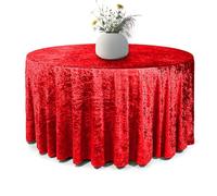 Elegant Event Essentials - Mantel redondo de terciopelo aplastado - Mantel para eventos de boda, banquetes, cocina, cumpleaños, cenas, tela suave - resistente a las arrugas - Rojo - 48 pulgadas (122