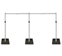 Elegant Event Essentials - Soporte telescópico resistente de 6 x 4 m para telón de fondo, sistema de tuberías y cortinas ajustables, kit de sistema de soporte de fondo para fotografía, para fotos,