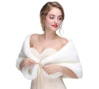 Elegant Faux Furs Bridal Shawl Wrap for Wedding Dress Formal Event Furry Capes Bridesmaids Bows Tie Front Stoles Scarf Wedding Dress Shawl Wrap