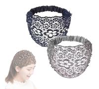 Elegant Floral Beaded Wide Headbands for Women, lace Headbands for Women, Headband Hair Accessories Womens Fashion (C,2)