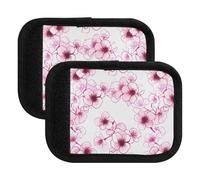 Elegant Flowers - Envoltura de asa de equipaje color rosa y blanco, funda de agarre elástico suave con tarjeta de nombre y cierre de para, Elegant Flowers Pink White, one sizex4