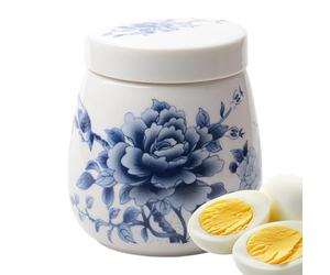Elegant Glazed Finish - Gourmet Poacher Set, Refined Stoneware Jar for Table Serving, Modern Custard Dish, Chic Dining Accessory with Gold Rim Accents, Premium soufflé Cup for Brunch and Postres