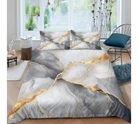 Elegant Gold Vein Funda Edredon Microfibra Juego de Ropa de Cama de 3 Piezas Impresión 3D Cierre de Elegant Gold Vein Funda de Edredón Funda de Almohada a Juego for Adultos King（220x240cm）