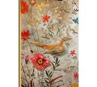 Elegant Golden Bird Notebook | 120 cream blank pages | A5 | 5.8 x 8.3 in: 5.8 x 8.3 in