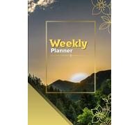 Elegant Green Weekly Planner with Gold Floral Accents: Undated Nature-Inspired Organizer with Luxe Design and Gold Frame Cover