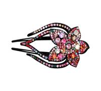 Elegant Hair Clips, Rhinestone Duckbill Flower Set, 2,17 x 3,74 pulgadas Resin Grip Barrettes with Strong Hold Spring, Durable Fashion Hair Accessory, Style Design Pins for Women Travel