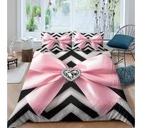 Elegant Heart Funda Edredon Microfibra 3 Piezas Compuesto Impresión 3D Cierre de Elegant Heart Funda de Edredón Funda de Almohada a Juego Antibacteriana Lavables for niña Super king（260x220cm）