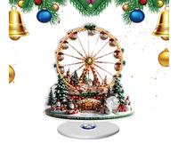 Elegant Holiday Ornament - 2D Rotating Centerpiece for Christmas | Acrylic with Decorative Tree Design, Compact 30g Table Accent, Seasonal Decor for Tiered Tray Party Wedding Thanksgiving Fireplace