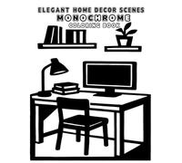 Elegant Home Decor Scenes MONOCHROME COLORING BOOK: 50 Modern Rooms and Stylish Living Spaces with Clean Monochrome Illustrations for Relaxation and Creative Expression