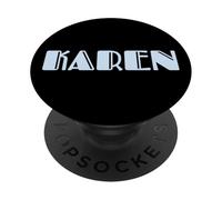 Elegant Karen Vintage Art Deco Light Blue/Lavender Font PopSockets PopGrip Adhesivo