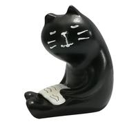 Elegant Kitten Statue, Resin Animal Figurine Decor, Glossy Finish Cat Sculpture Piece, Calming Zen Display Ornament, Lightweight Shelf Decoration Item, Aesthetic Home Accent Collectible Room Styling