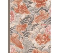 Elegant Koi Fish & Floral Composition Notebook: Vintage Asian-Inspired Journal for Writing, Notes & School | Soft Neutral Aesthetic Cover with Flowers | 110 Pages | 7.5 x 9.25 in