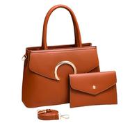 Elegant Ladies 'Purses 2pcs Colocados con Cartera De Mango Superior Y Correa Cuerpo Cruzado Ajustable Bolso Hombro Cuero para Mujer Bolsos Mujeres Mujeres