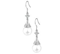Elegant Lady'S Fashion Earrings Delicate Hoop Pearl Drops for Parties Banquets