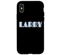 Elegant Larry Vintage Art Deco Light Blue / Lavender Font Carcasa para iPhone X/XS