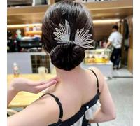 Elegant Lazy Hair Curler, Butterfly Bun Maker, Simple Fast Spiral Hair Braid Braiding Clip, French Twist Hairstyle Bun Hair Accessories, Lazy Half Ball Hairpin (White diamonds)