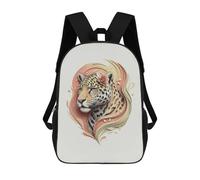 Elegant Leopard with Floral Accent Mochila Escolar Mochila De Papelería De Moda Mochila Impermeable Mochilas Informales Para El Día A Día - Perfecta Para Viajes, Trabajo Y Uso Diario 17inch