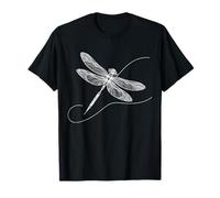 Elegant Line Art Dibujo simple Libélula Camiseta