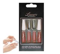 Elegant Long Ballet False Nails | Reusable French Press Nails with Glue Gel | Extra Long Acrylic Nails for Weddings and lOccasions for long nails French press nails with 5.59x2.95x0.83 inches