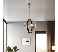 Elegant Metal Chandelier, Antiquation & Brown, 63-110 cm de altura, 2 x casquillo E27, máx. 40 W, iluminación elegante para hogares modernos, calificación IP20