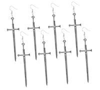 Elegant Metal Sword Cross Earrings Comfortable Wear for Birthday Wedding and Parties